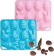 Easter Bunny Silicone Mold - Silicone Chocolate Mold Egg Bunny Easter Mould,Food Grade Carrot Baking Pan Non-Stick Cake Decoration for Birthday