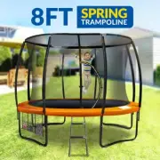 New 8ft Trampoline Free Ladder Spring Mat Net Safety Pad Cover Round Enclosure