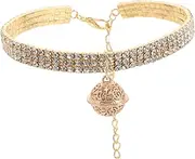Totority Sparkly Rhinestone Pet Collar for Dogs Cats Adjustable Elastic Neck Accessory with Bell Stylish Pet Jewelry for Everyday Special Occasions