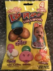 Selfie Lip Pops Lollipops Mini Lip Pops Assorted Fruit Flavors 4 pops Best 2022