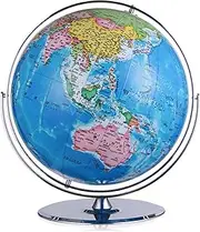 Crystal Sphere Globe, 720° Rotating World Globe with Stable Stainless Steel Base, Earth Globe HD Printed Map Geographic Globe