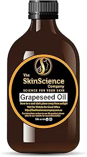 Organic Grapeseed Oil 200ml - Pure Anti Ageing Oil, Natural Hair Conditioner, Cold Pressed Grape Seed Oil