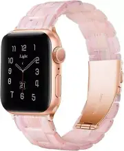 Adjustable Peach Pink Resin Band for Apple Watch 38mm 40mm 41mm Series 1-8