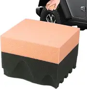 Tire Shine Applicator Pad | Car Cleaning Sponge | Absorbent Ergonomic Handle Foam Wax Wave Design Brush for RV Truck Auto Glass Polishing Wheel Coating Application