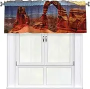 LHBWCVN Arches National Park Valances for Windows, Rod Pocket Window Treatment Drapes Farmhouse Kitchen Curtains Short Blackout Window Curtains for Living Room Bedroom Decor 54x18 Inch