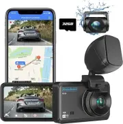 Upgrow PB36 Dual Dashcam Front 4K Rear 1080P WiFi GPS 3" IPS SCREEN 32GB SD CARD