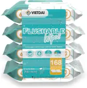 Flushable Wipes Adults Wet Toilet Wipes Butt 168 Count Wipes Septic and Sewer...
