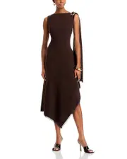 Jason Wu Collection Boat Neck Fit and Flare Crepe Dress