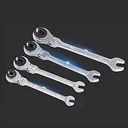4Pcs Ratcheting Wrench Set, Metric Ratcheting Spanner with 72 Teeth, 10 to 17mm Tubing Ratchet Spanner, Gear Open End Adjustable Double Head Combination Wrench