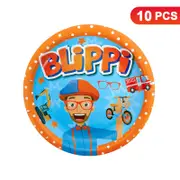 Blippi Theme 7 inch 17cm Plates 10PK - Kids Birthday Party Tableware