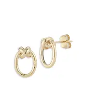 Bloomingdale's Fine Collection Knotted Oval Stud Earrings in 14K Yellow Gold OS