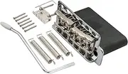 Wilkinson WV6-SB 54mm 5+1 Hole Tremolo Bridge Vintage Steel Saddles with Full Steel Block for Fender USA and Japan Strat Style Electric Guitar, Chrome