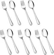 HaWare Toddler Utensils, 10-Piece Stainless Steel Toddler Silverware Sets Includes Spoons and Forks, Food-grade Children and Kids Eating Utensils for Self Feeding, Safety & Non-Toxic, Dishwasher Safe