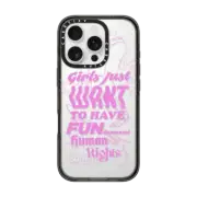 iPhone 16 Pro Impact Case FUNdamental Human Rights in Pink