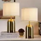 Touch Control Table Lamps Set of 2, Bedside 2 Pack 18" Metal Gold & Beige B