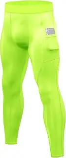 [SPVISE] One Leg Compression Tights for Basketball, Mens 3/4 One Leg Compression Pants Dry Fit Running Leggings Sport Baselayer