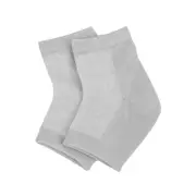 1pair Heel Socks Silicone Gel Cracked Foot Skin Care Protector SleevePain -Grey