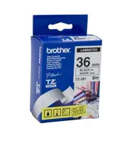 Brother TZe-261 / 36mm Black Text On White Laminated Labelling Tape - 8 Metres