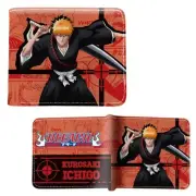 New Ichigo Kurosaki Style A BLEACH BiFold Wallet Burichi Credit Card Billfold