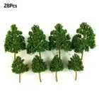 Greenery Delight 28Pcs Green Artificial Trees for Home Scenery Display