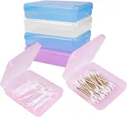 Adorila 6 Pack Portable Hair Tie Organizer with Lid, Travel Cotton Swab Holder Flosser Dispenser, Lightweight Storage Organizer for Bathroom Vanity Countertop