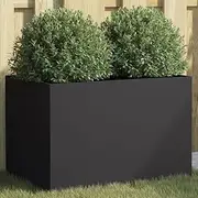 Planter Black 62x40x39 cm Cold Rolled Steel Outdoor Garden Flower Pot Container