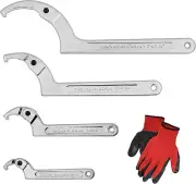 Adjustable C Pin Spanner Wrench Set - Chrome Vanadium, 4 Sizes for Vehicles