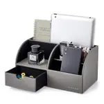 ＶLANDO 桌面組織器 桌上收納 筆筒 遙控器架 小物收納盒 (灰色)
