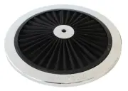 Aeroflow 9" Chrome Full Flow Top Plate Black Cotton Hi Flow & Filtrat
