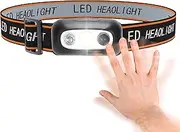 Rechargeable Headlamp - Bright Head Flashlight with Adjustable Strap, USB Powered Torch for Camping, Hiking, Outdoor Use, Four Light Modes, Hard Hat Compatible, Hands- Gear