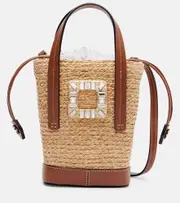 [Roger Vivier] Roger Vivier RV Skate Mini raffia bucket bag One Size neutrals