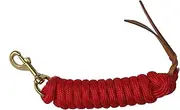 AJ Tack Wholesale Cowboy Nylon Horse Lead Rope with Leather Popper 9' x 5/8"