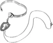 [Beavorty] 2pcs Couple Bracelet Necklaces Locket Necklace Gold Sterling Bracelets Chain Hearts Jewelry Collar De Heart Necklace Couple Necklace Valentine’s Necklace Silver Titanium Steel