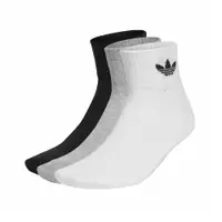 在飛比找PChome24h購物優惠-adidas 愛迪達 襪子 Mid-cut 灰 白 黑 中筒