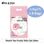 ZODIAC Peach Fruity Tofu Cat Litter Absorbent Clumping Flushable 7L/2.5kg x8