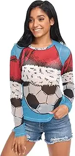 Soccer Ball Santa Claus Hat Blue Mesh Top, Sexy Sheer Tops for Women S-XXL
