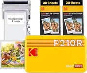 [Kodak] Mini 2 Retro Instant Photo Printer with Cartridge Bundle, Yellow