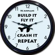 RC Airplane Remote Control Wall Clock Build Fly Crash Repeat New 10"