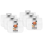 12pc Boxsweden 900ml Reusable 2D Food Storage Bags Zip Lock Container Clear