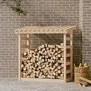 108x64.5x110 cm Solid Pine Firewood Rack - Fireplace Tools Set Storage Holder for Indoor/Outdoor Use - Best Choice for Log Drying and Wood Burning Accessory