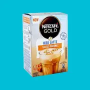 Nescafe Gold Iced Salted Caramel Latte Instant Coffee, New Recipe, 7 Cups