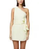 French Connection Birdie One Shoulder Tie Waist Yellow Dress