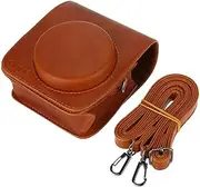 Oumij Camera Protector PU Leather Protective Cover Case Bag for Fujifilm Mini 90 with Shoulder Strap(Brown)