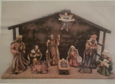 Porcelain Christmas Nativity Scene Set 10 Piece Set 3.5 to 5 Inch J1257 New read