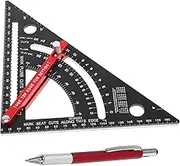 Yardenfun Adjustable Triangle Square 7 Inch Aluminum Rafter Square Framing Woodworking Protractor Tools