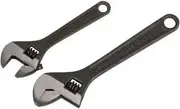 DURATOOL Adjustable Spanner Set 6-8 Inch 2 Piece jaws Corrosion Resistant Black