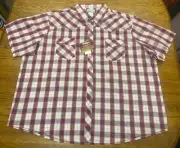 Wrangler Wrancher S/S Button Front Pearl Snap Shirt Men's 3XL NWT New