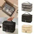 Large Capacity Make Up Organizer Bag Double Layer Makeup Case Women