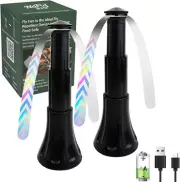 Fly Fans for Tables 2 Pack Adjustable for Outdoor or Indoors USB or Batteries Po