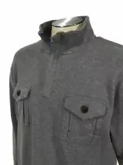 NWT Brooks Brothers Zip Interlock Sweater L Gray Pullover Pockets Mens $179